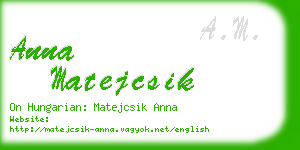 anna matejcsik business card